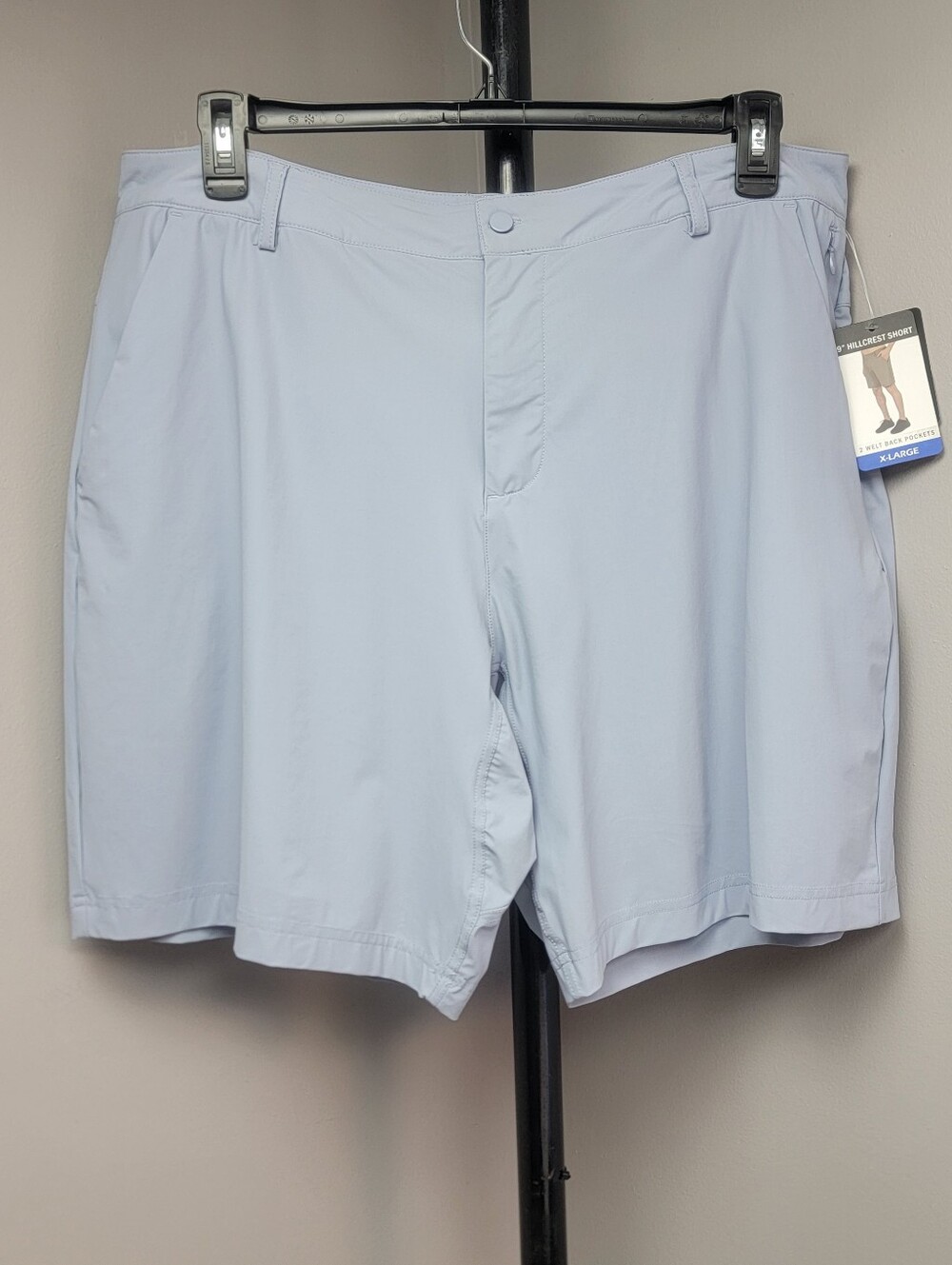 90 Degree Men Gray Blue Blizzard Golf Active Sport Light Texture Shorts 9" Sz XL